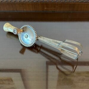 Vintage‎ EKCO Hand Crank Egg Beater Manual Rotary Mixer Speckled Handle 11''